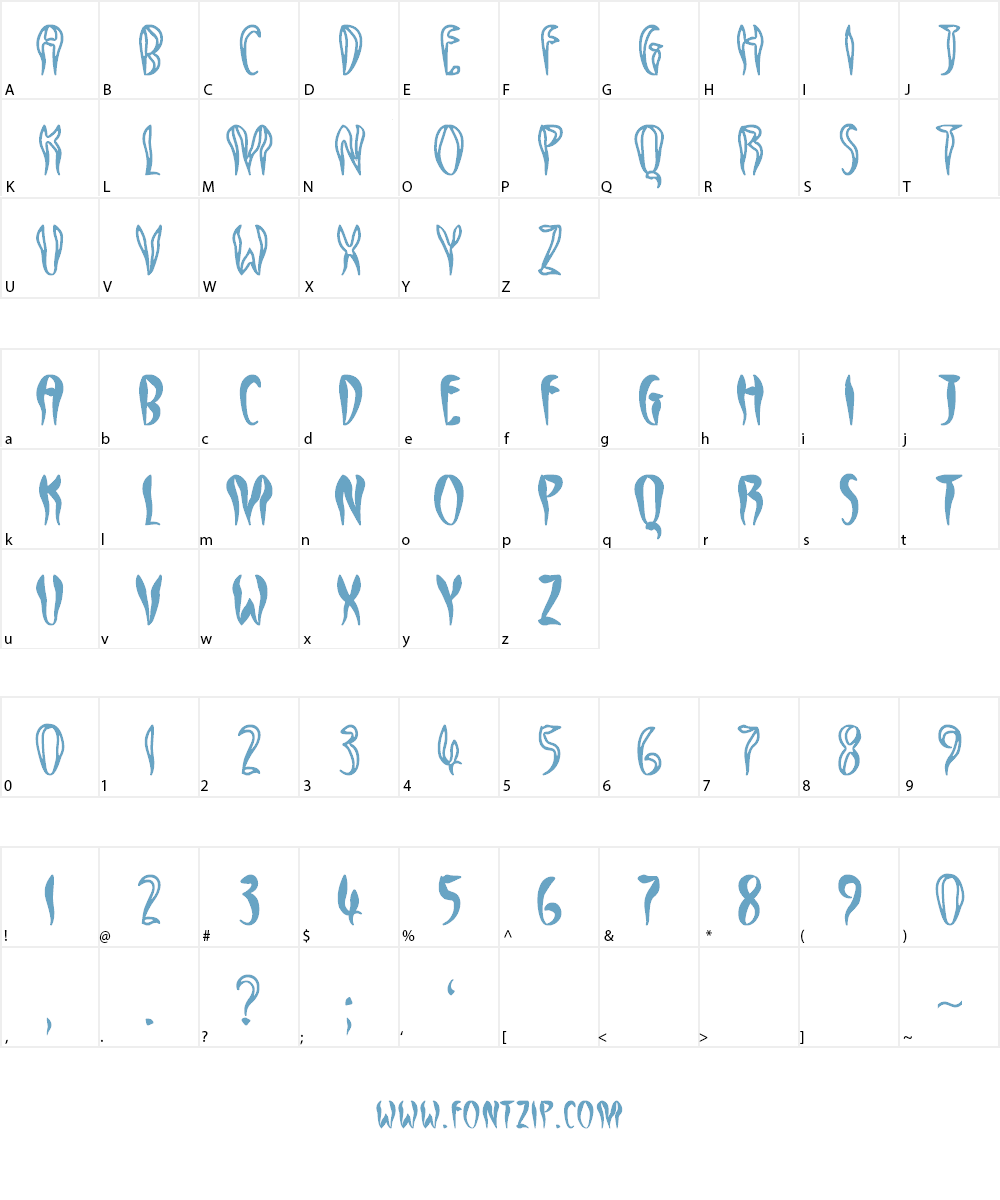 Qreepy free Font Character